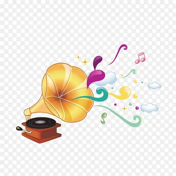 音乐留声机装饰图案