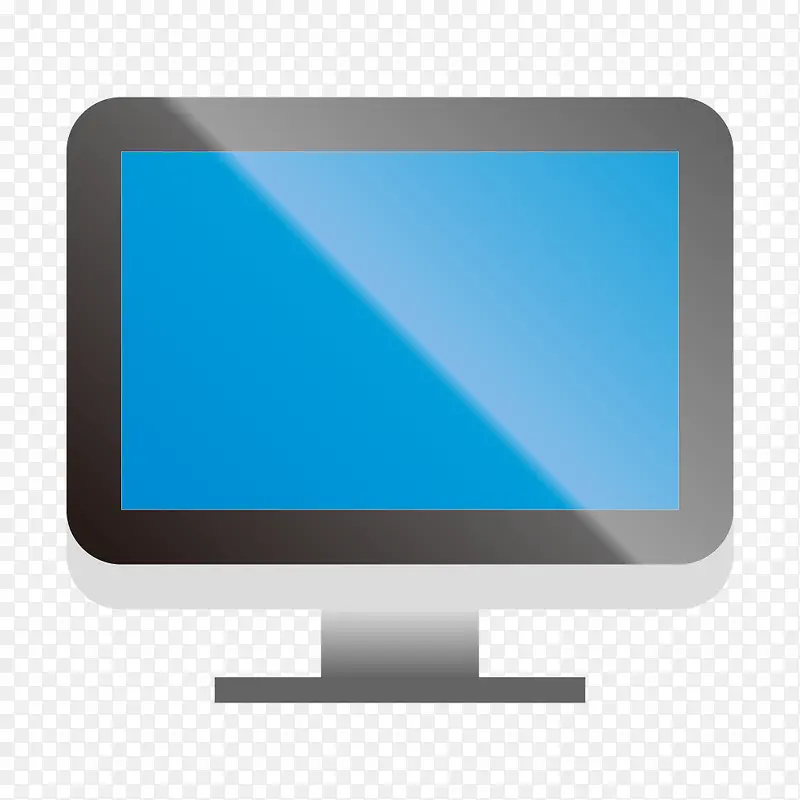 蓝色质感扁平电脑显示器