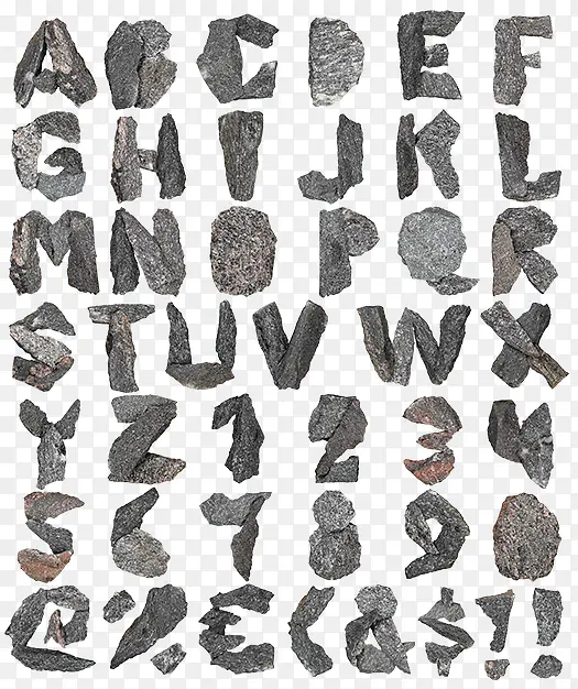 石头堆成的字母