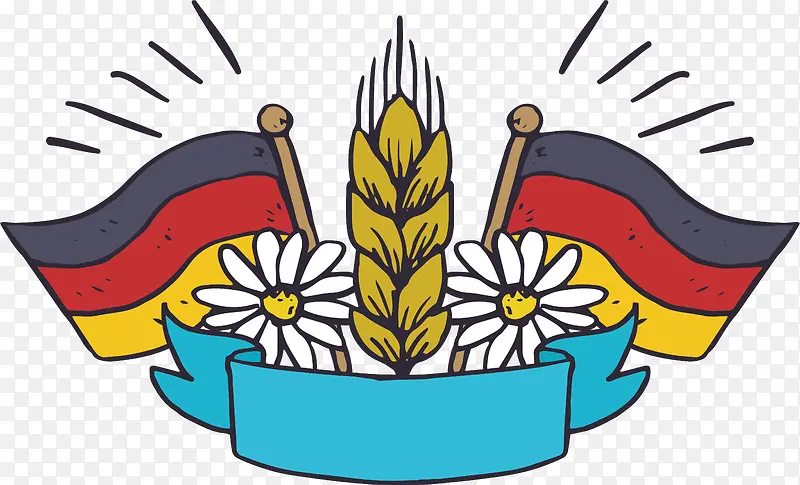 德国国旗麦穗海报