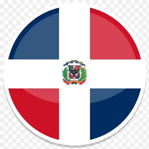 多米尼加共和国平圆世界国旗图标