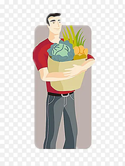 送花的男人矢量图