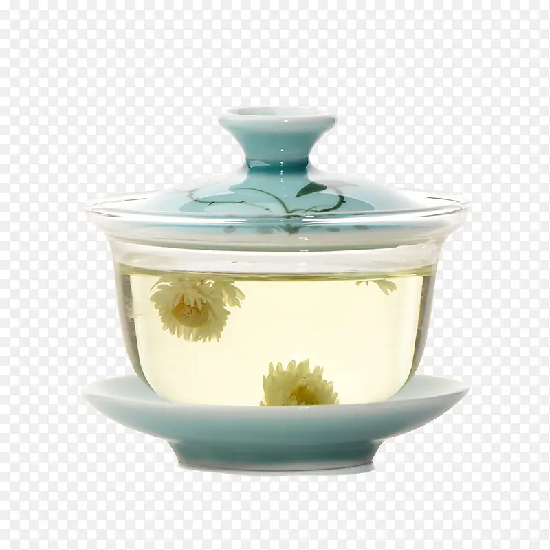 茶具玻璃青瓷盖碗
