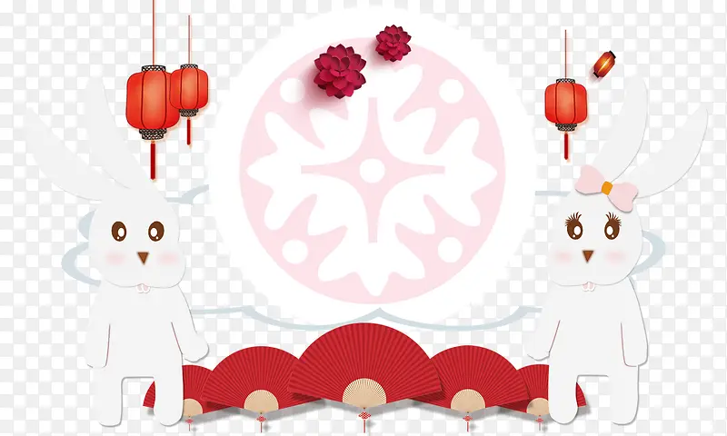 中国节庆兔子装饰