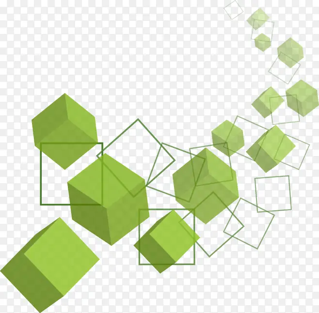 绿色立体四边形