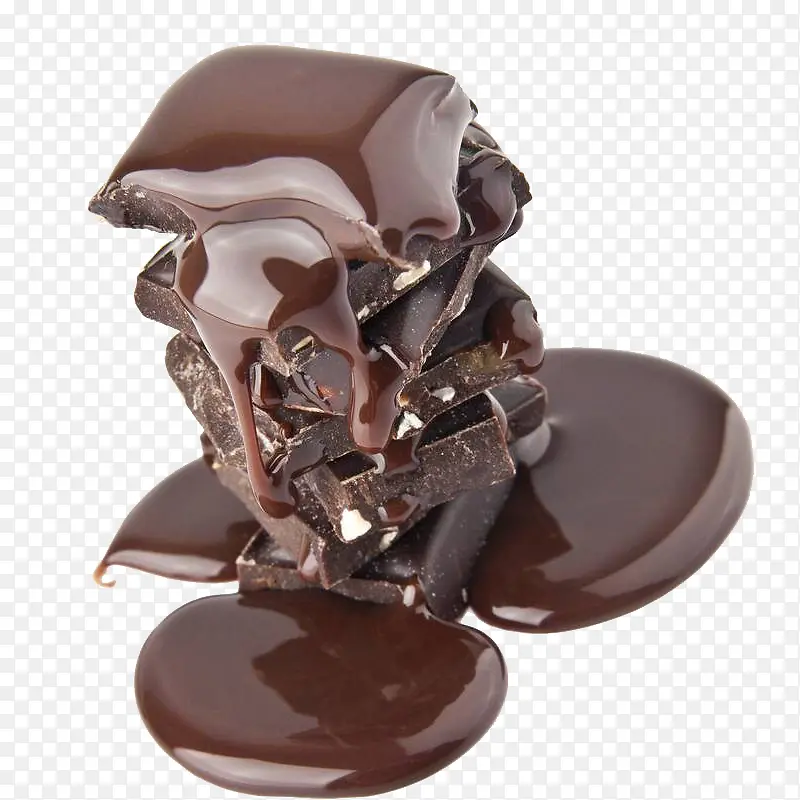 流淌着巧克力的可可粉