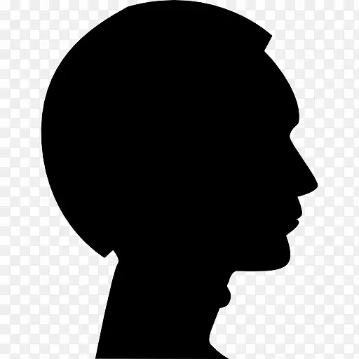 男性头发对人头部轮廓图标
