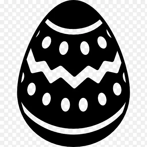 复活节彩蛋用线条和圆点装饰图标