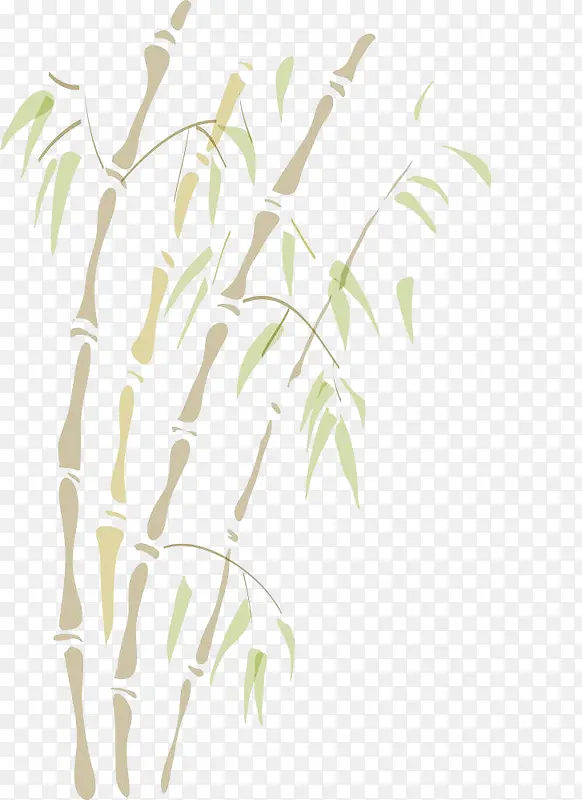 手绘彩色竹子