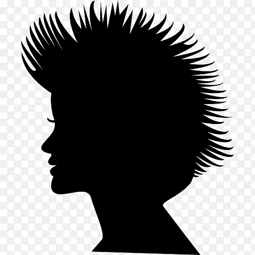 短发女性头部轮廓图标