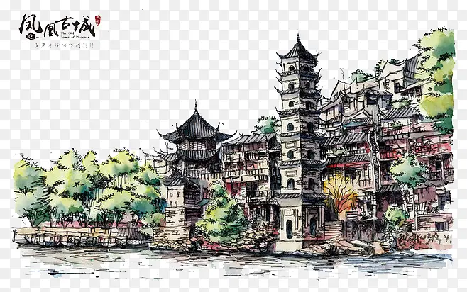 手绘建筑PNG图片素材下载_图片编号qwwovlbr-免抠素材网