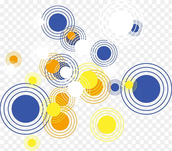 时尚黄蓝色漂浮圆点圆圈