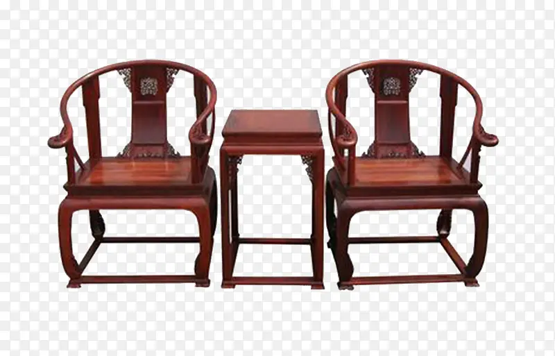 中国传统老酸枝红木椅三件套