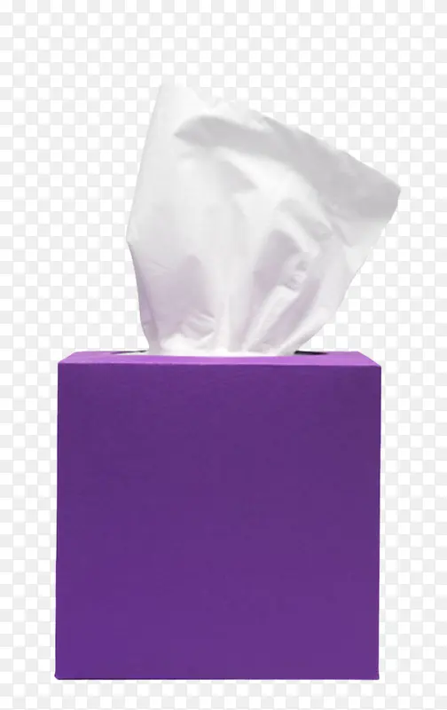 紫色包装盒的抽纸巾实物