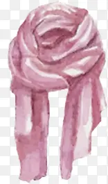 手绘水粉色女士围巾