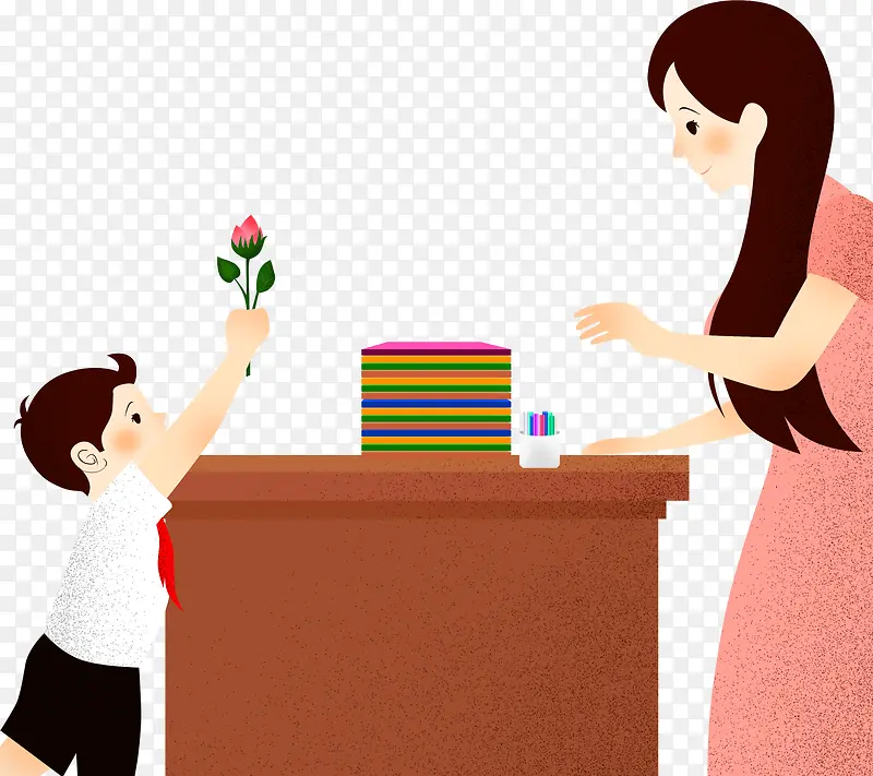 学生给老师献花