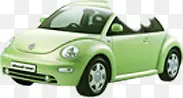 绿色Q版大众甲壳虫汽车