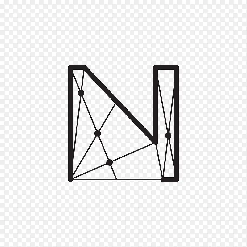 几何风字母N免抠素材