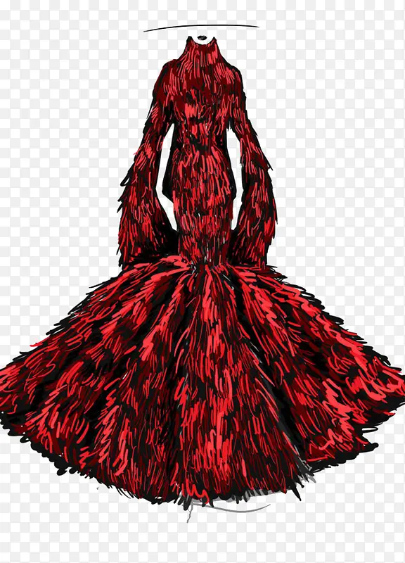 红色衣裙设计图片素材