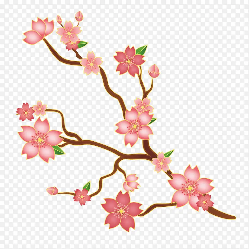 矢量粉红色日本樱花