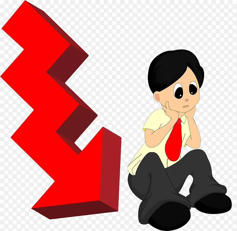 手绘向下箭头