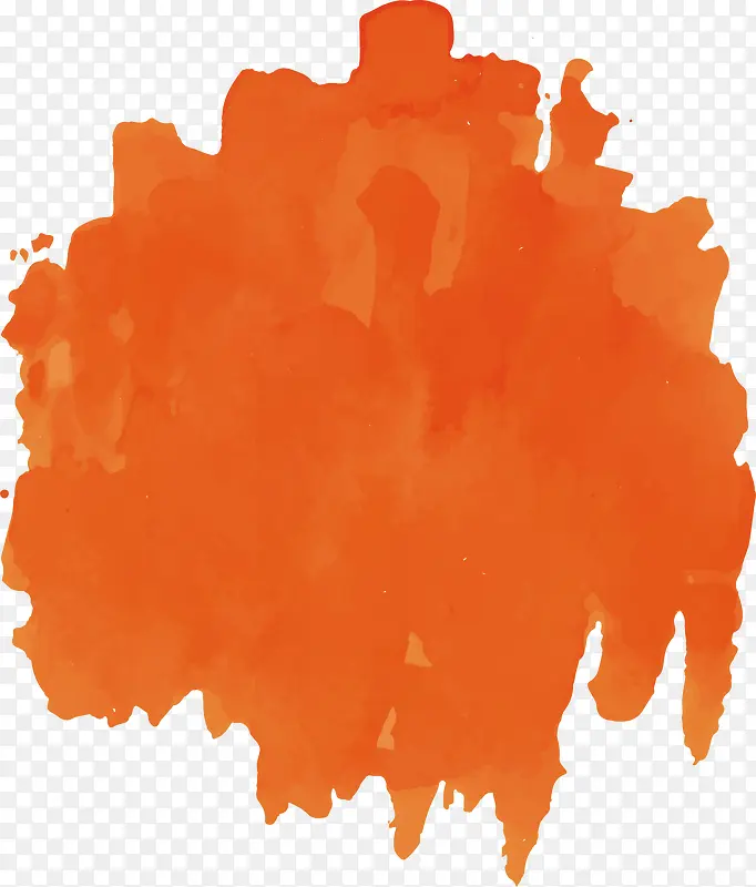 橘色水彩涂鸦笔刷