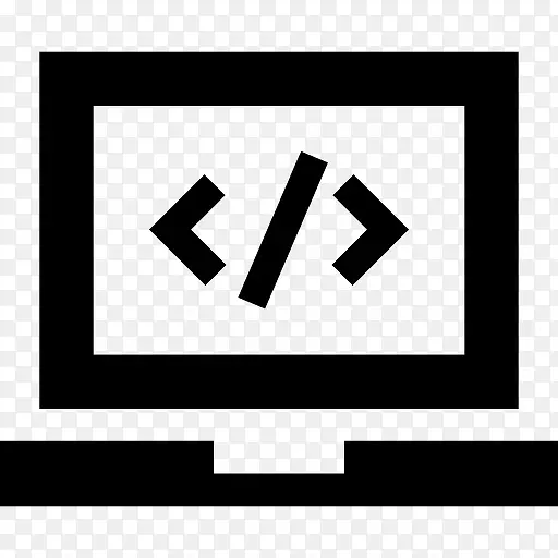 代码标志在笔记本电脑的屏幕图标