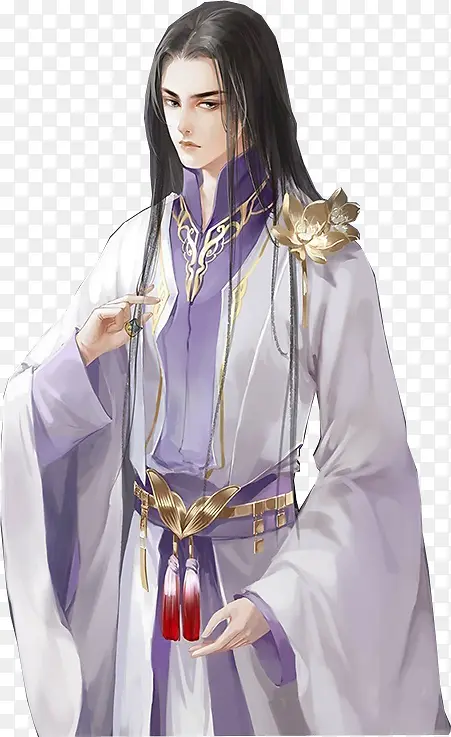 紫色长袍古典美男子