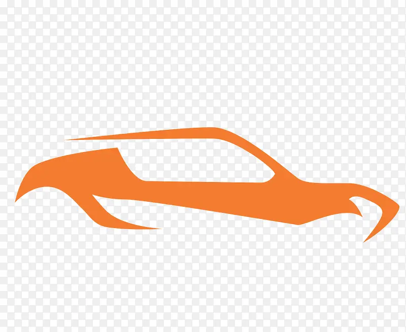 矢量橙色汽车流线PNG图片