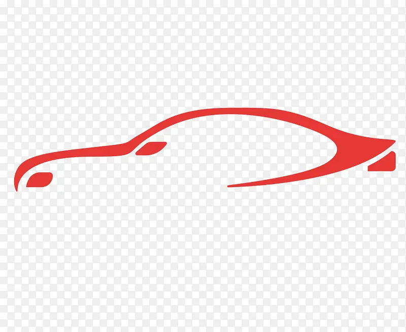 矢量红色跑车汽车流线PNG图片