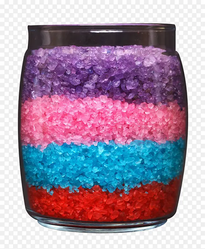 彩色海盐晶体罐子