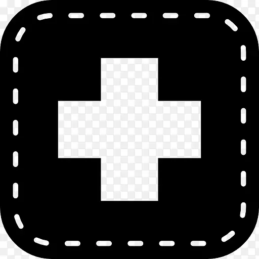 医疗十字标志在圆形广场图标