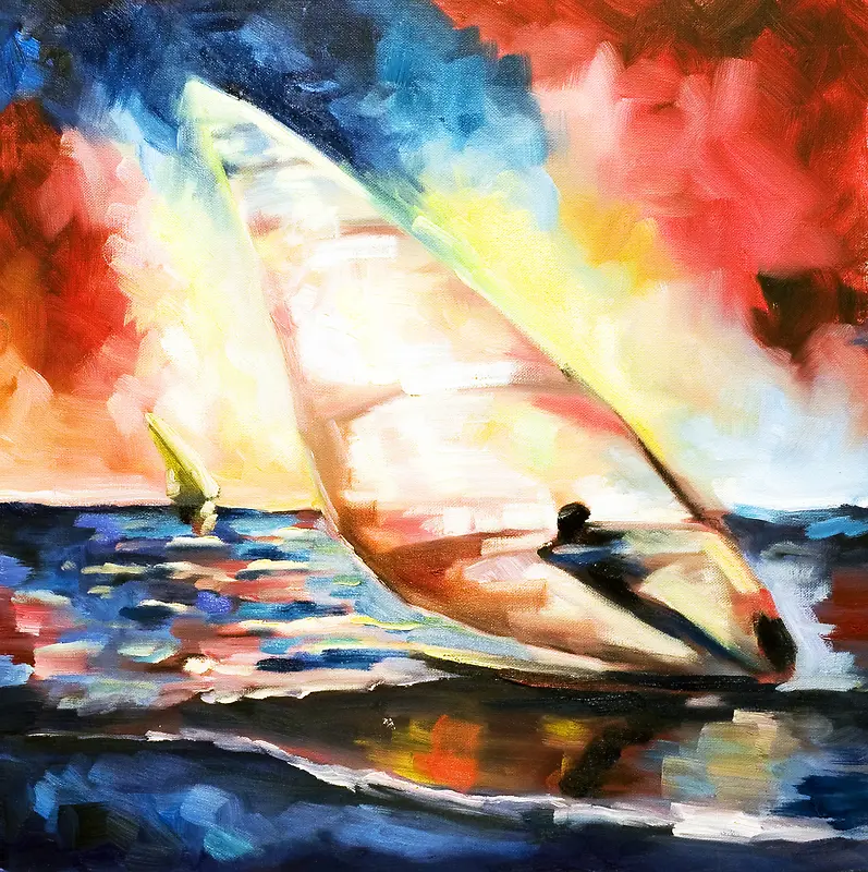 帆船油漆背景