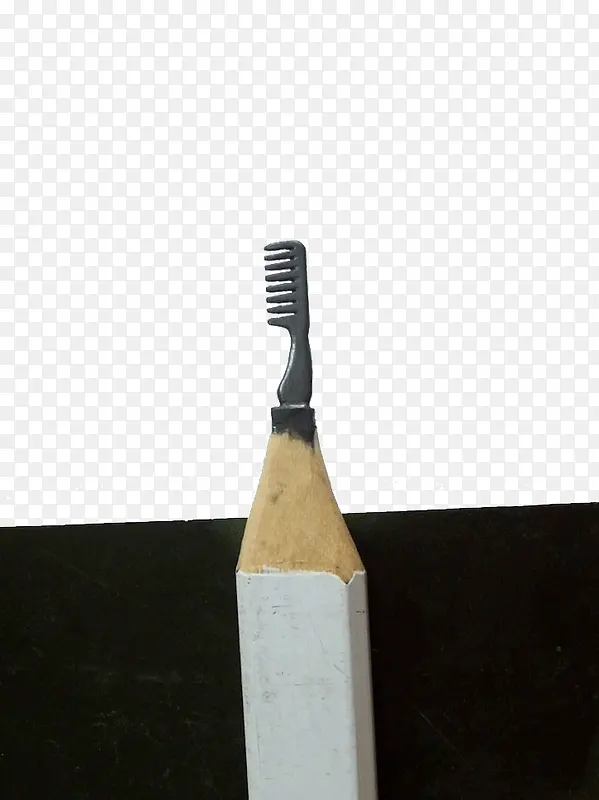 创意铅笔梳子微雕