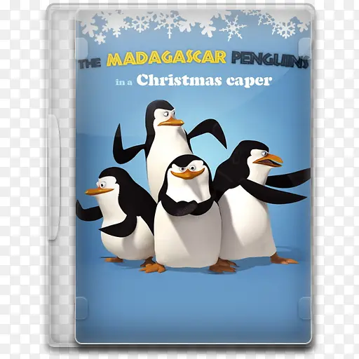 圣诞雀跃的马达加斯加企鹅图标