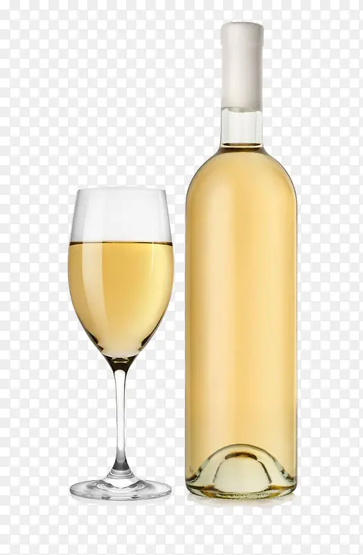 白葡萄酒与酒杯