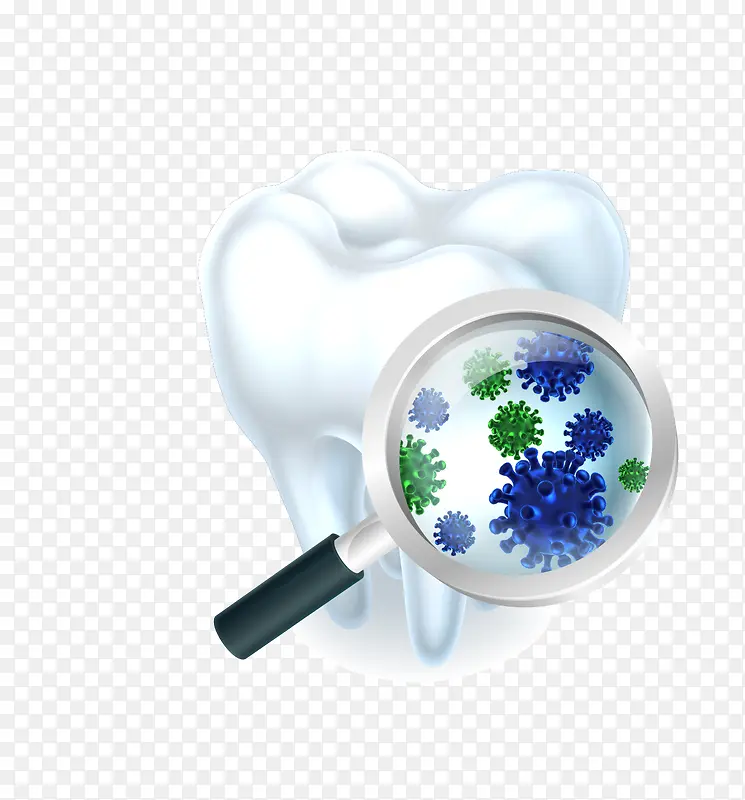 矢量检查牙齿细菌素材