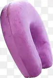 紫色毛绒U型枕电商艺术字