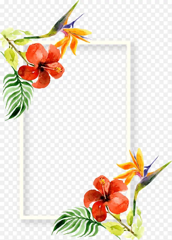 精美水彩装饰花卉画框