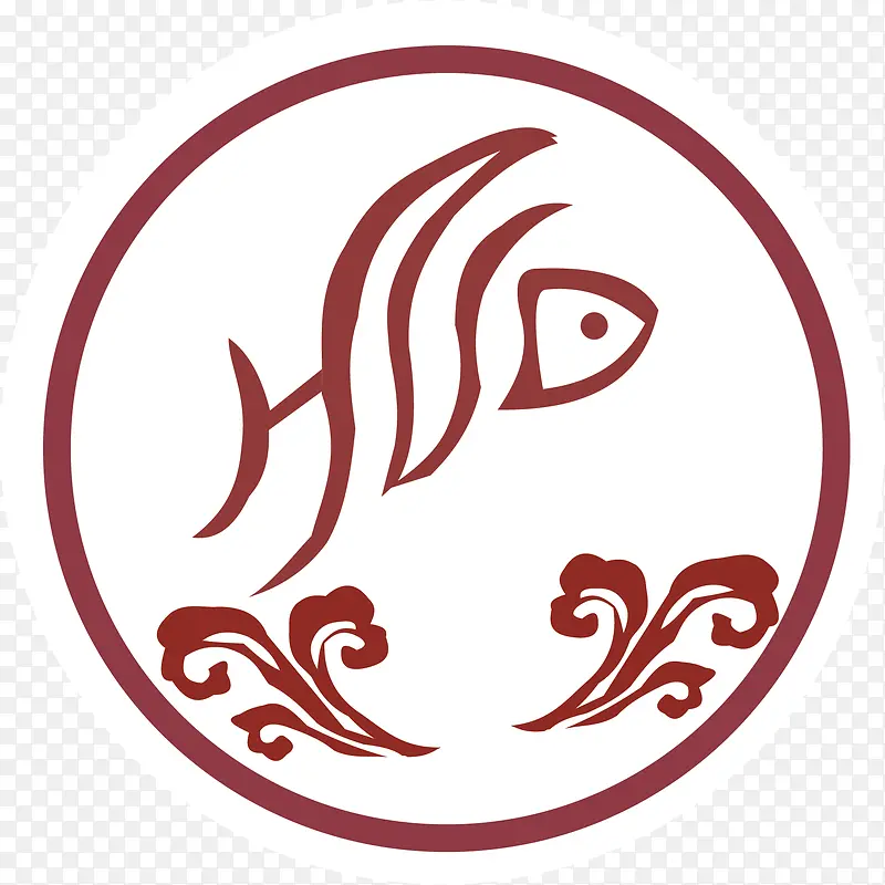 火锅鱼矢量标志