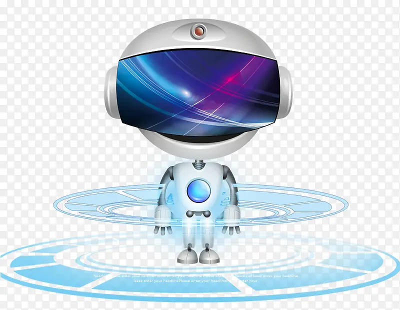 科幻蓝色机器人设计