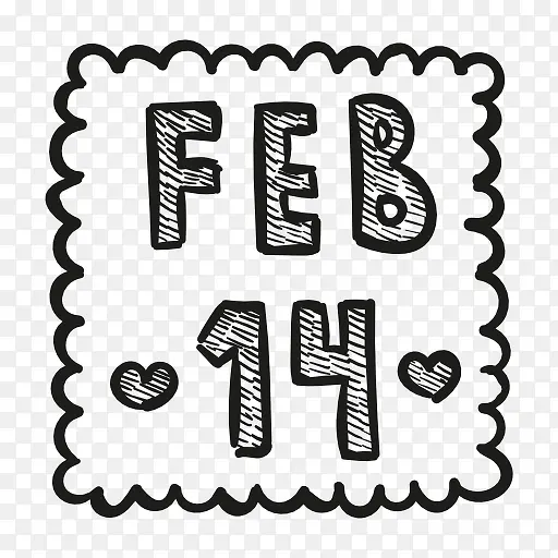2月14号情人节日历图标