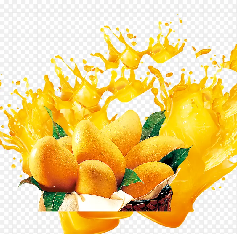 溅起的果汁芒果汁芒果
