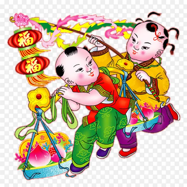 喜庆福娃招财童子
