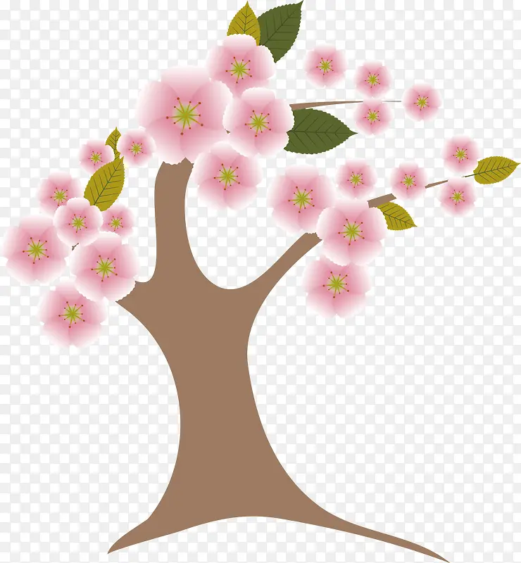桃花树矢量图