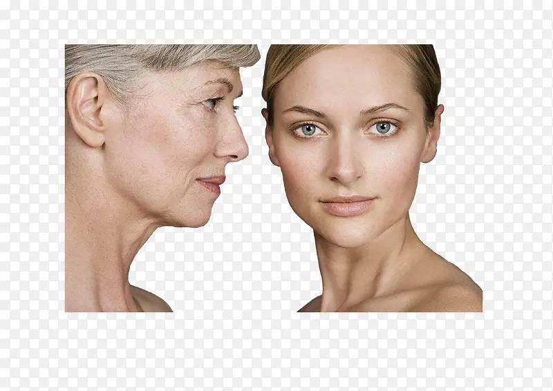 皮肤衰老对比免抠素材