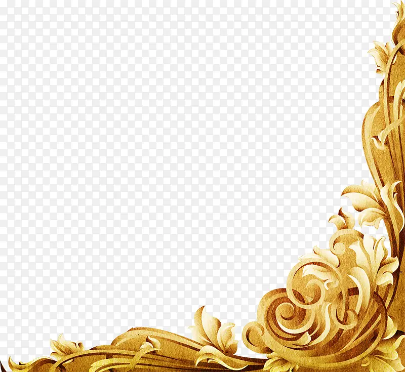 金黄金雕花纹边框