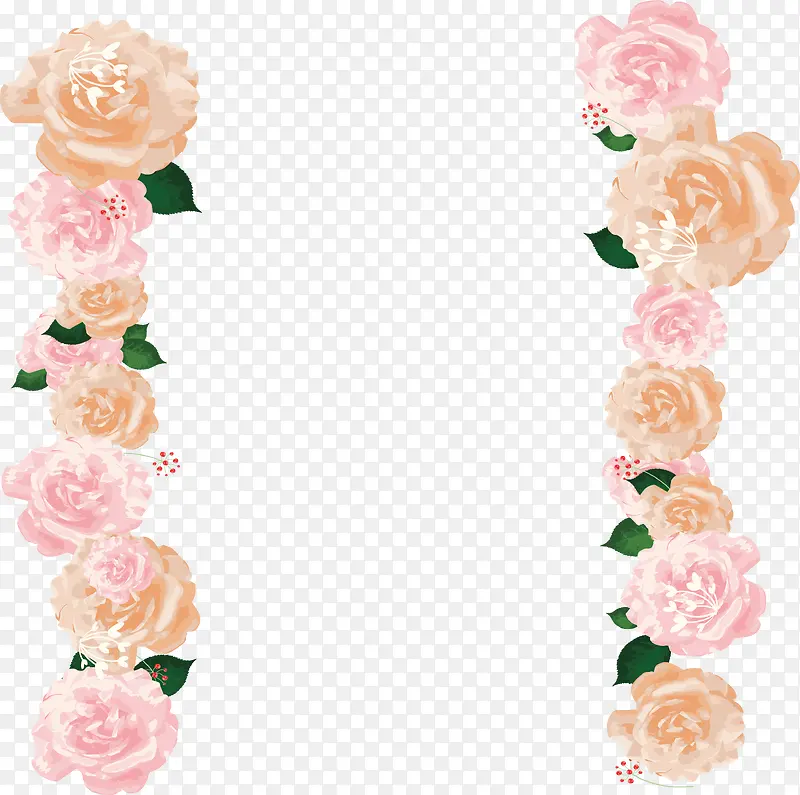 粉红色玫瑰花边框