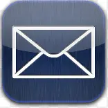 邮件蓝色的发光N-Droid-icons