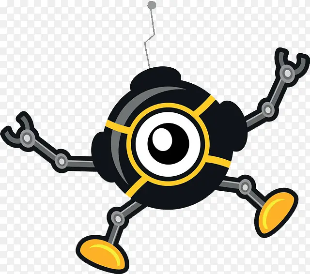 炸弹形独眼机器人装饰PNG